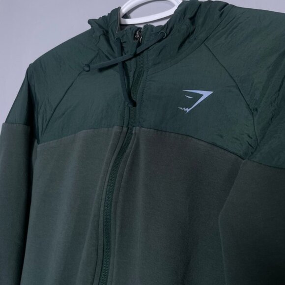 Gymshark Medium Full Zip Up Jackets Sweater Green Athletic Sport Workout Train M - Picture 3 of 9